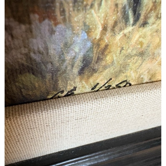 Elk Print Art Foggy Mountain by Bruce Miller Framed Numbered Signed 17.5"x 14.5" - Picture 8 of 11